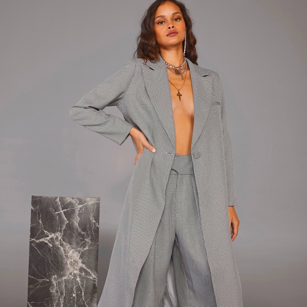 Houndstooth Pantsuit rare Set  Cara Delevigne x Nasty Gal Collab Collection NWOT